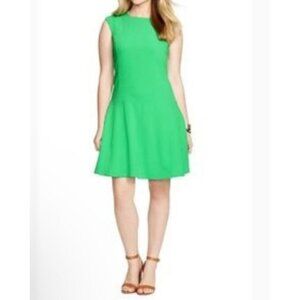 Lauren‎ Ralph Lauren Women 2 Petite Green Lined Sleeveless Drop Waist Zip